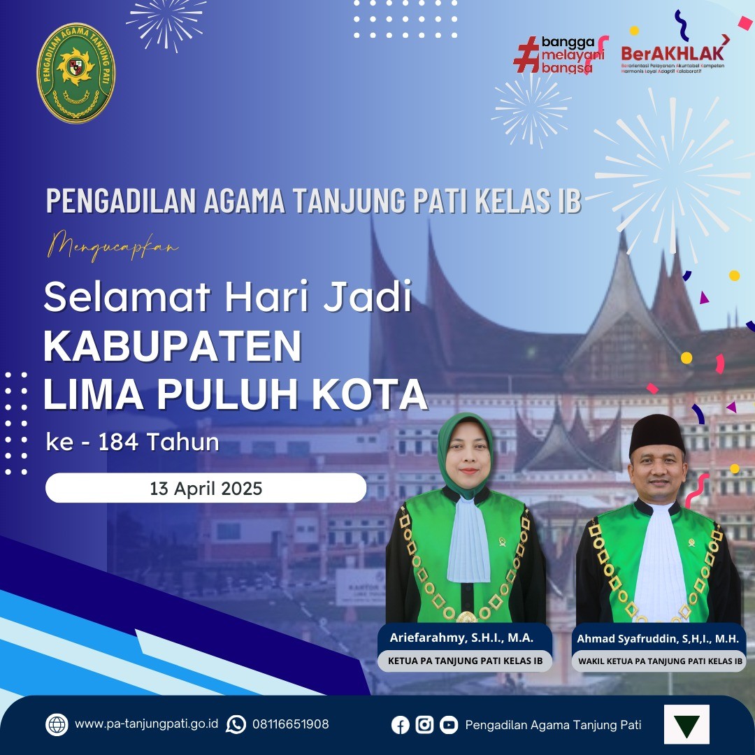 Selamat Hari Jadi Kabupaten 50 Kota